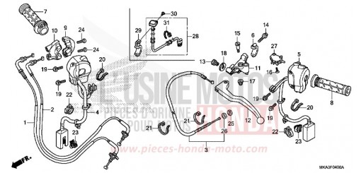 LEVIER DE GUIDON/COMMUTATEUR/CABLE (NC750X/XA) NC750XAJ de 2018